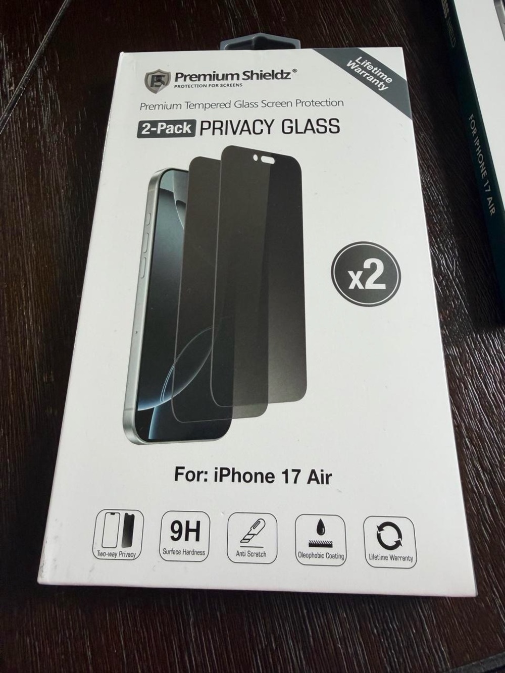 Privacy Tempered Glass Screen Protector for iPhone 17 Air - Black (2-Pack)